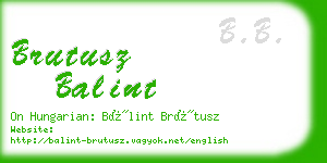 brutusz balint business card